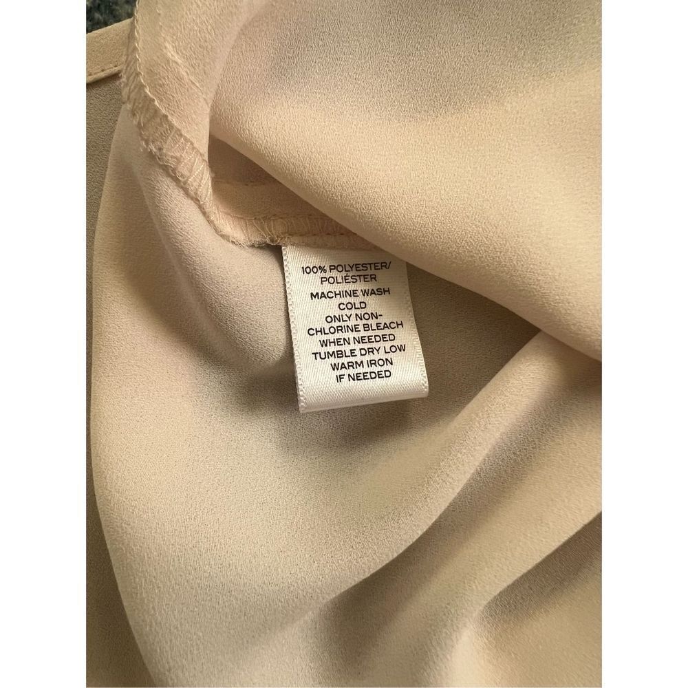 Ann Taylor Loft Cream Pink Gray Sleeveless Button Neck Blouse XS - Picture 5 of 7